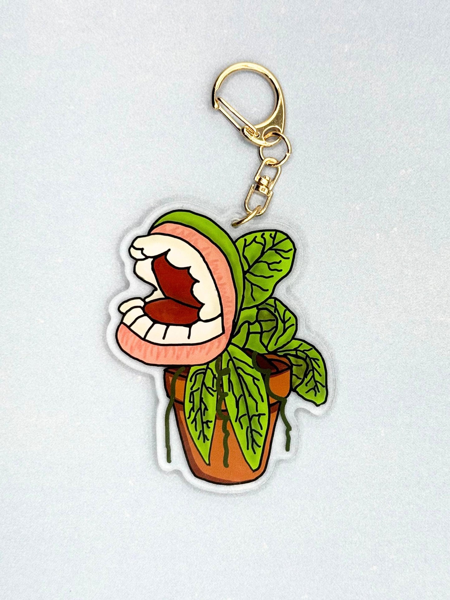 Audrey II Bag Charm Little Shop of Horrors Plant Charm with Gold Hardware Keychain