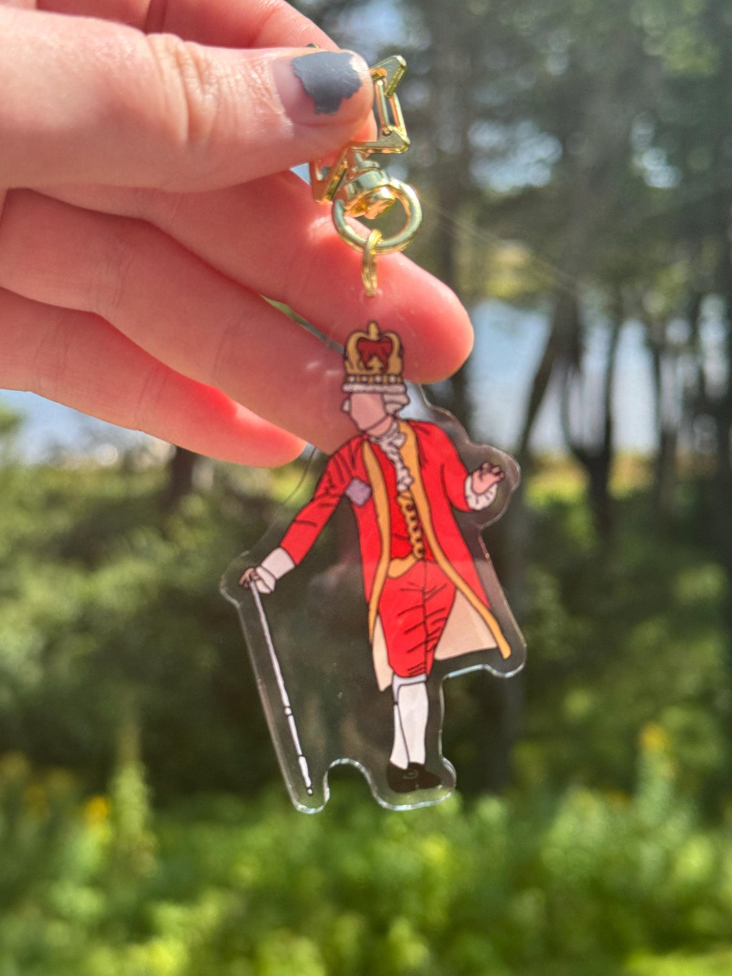 King George Acrylic Keychain Hamilton Theater Broadway Inspired Accessory