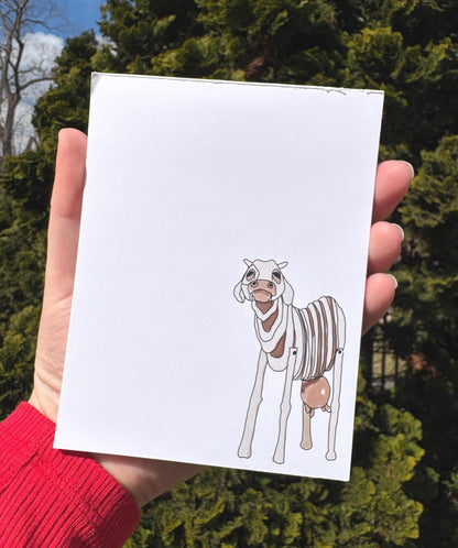 Notepad Milky White Cow Inspired Broadway Theatre Stationery