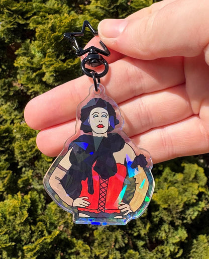 NEW! Frank-N-Furter Acrylic Keychain Rocky Horror Inspired Holographic Theatre Picture Show