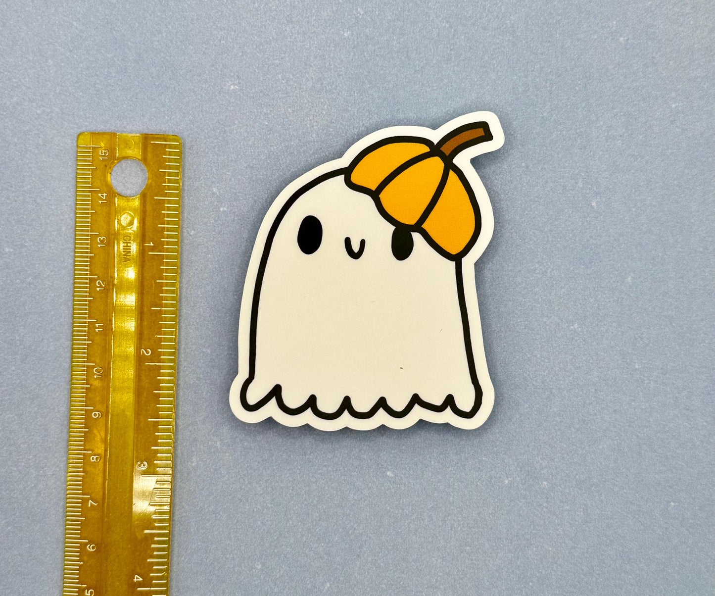 Pumpkin Ghost Halloween Vinyl Sticker (Waterproof)
