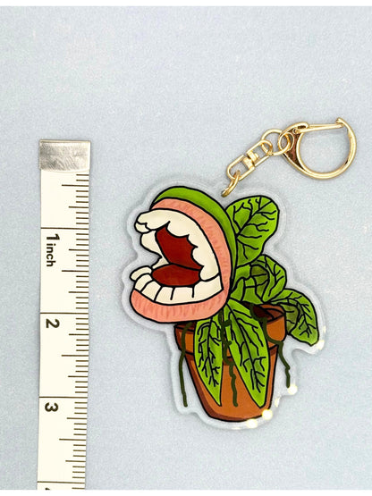 Audrey II Bag Charm Little Shop of Horrors Plant Charm with Gold Hardware Keychain
