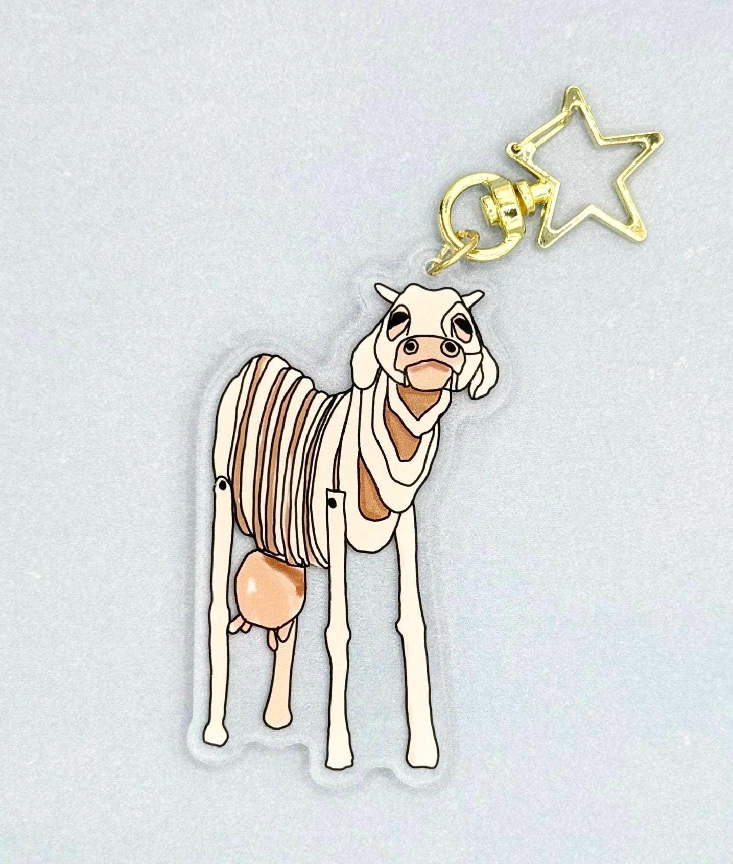 Keychain Milky White Cow Inspired Broadway Theatre Charm