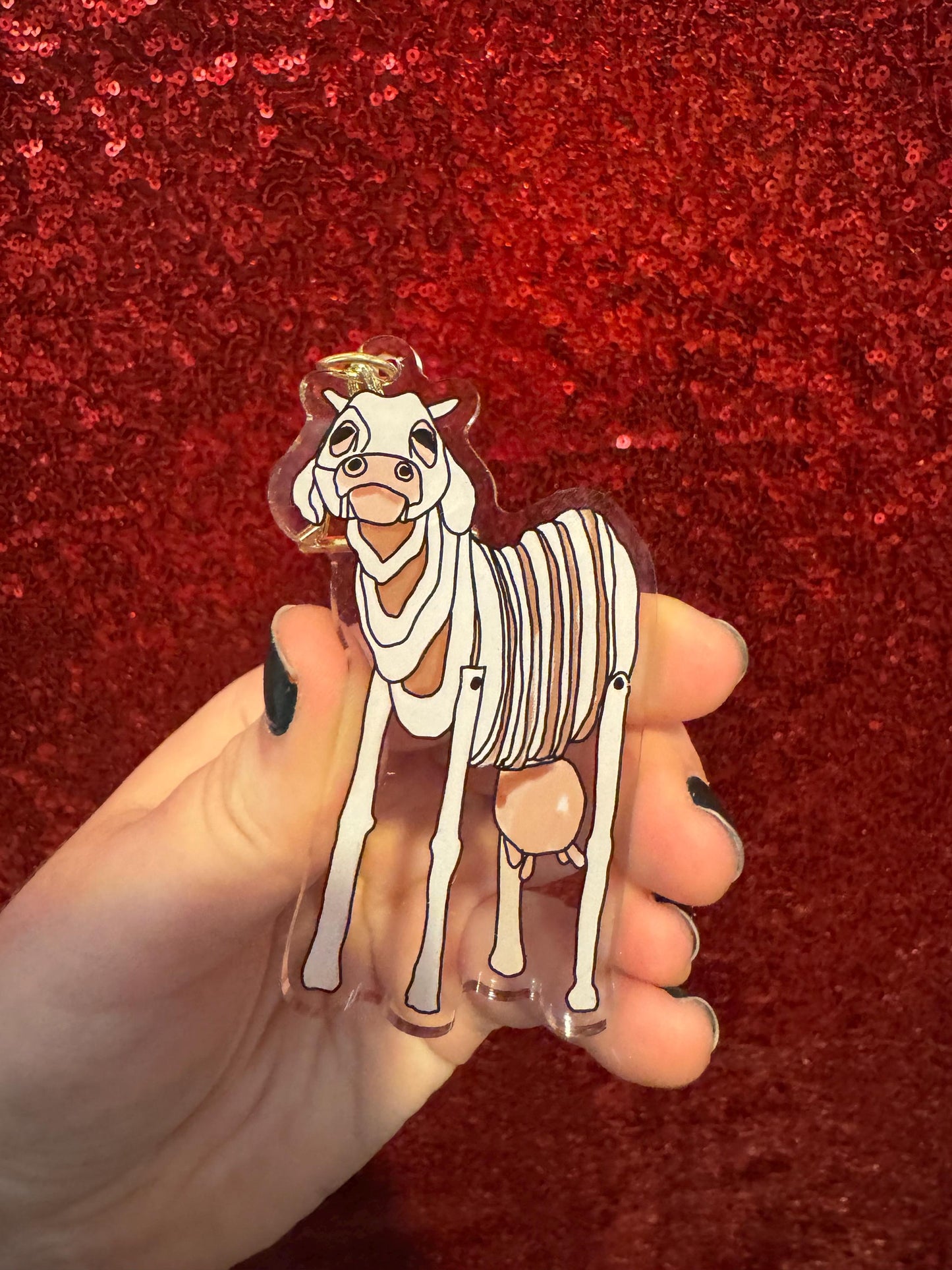 Keychain Milky White Cow Inspired Broadway Theatre Charm