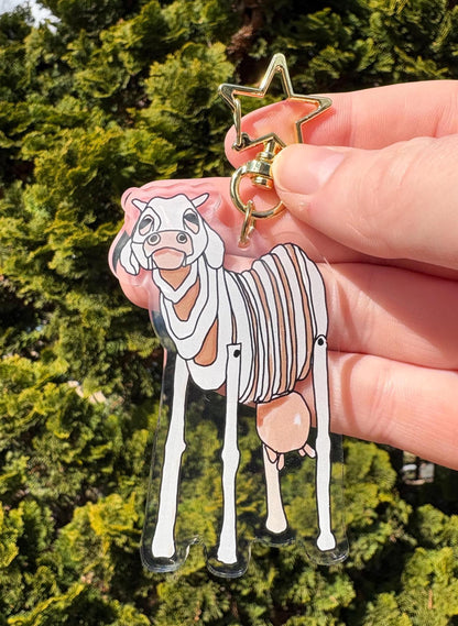 Keychain Milky White Cow Inspired Broadway Theatre Charm