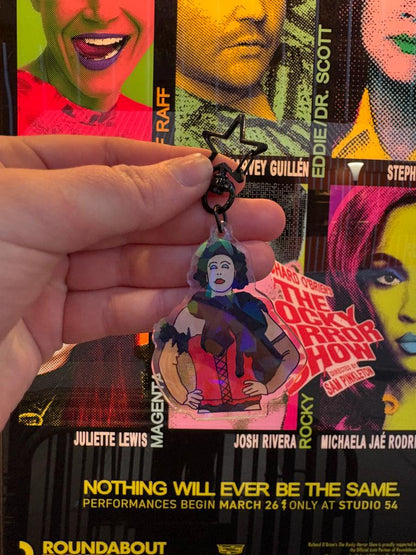 NEW! Frank-N-Furter Acrylic Keychain Rocky Horror Inspired Holographic Theatre Picture Show