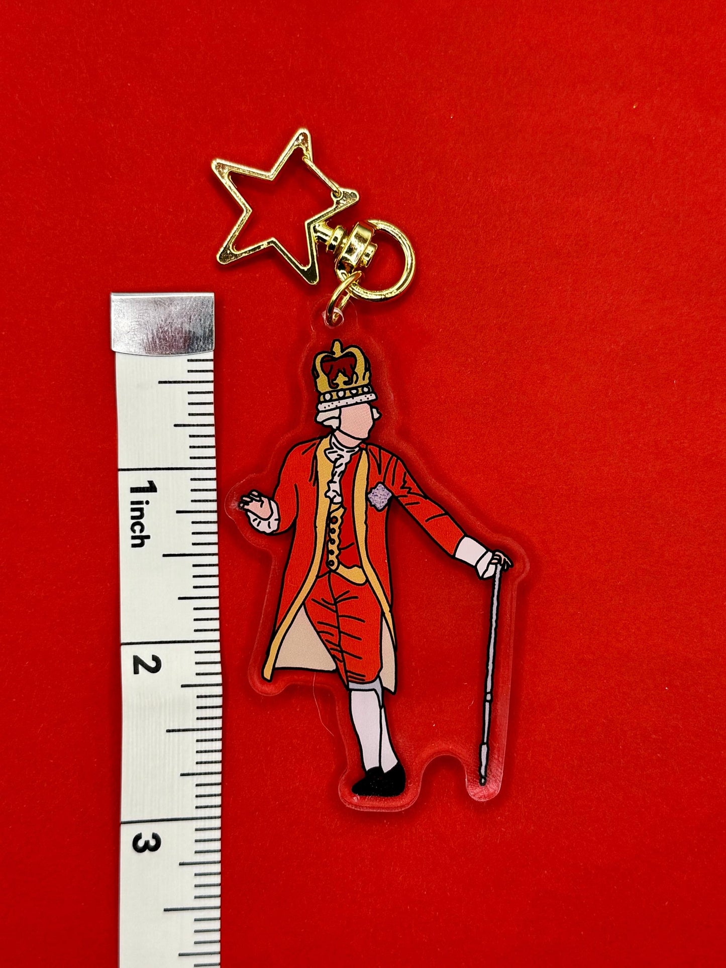 King George Acrylic Keychain Hamilton Theater Broadway Inspired Accessory