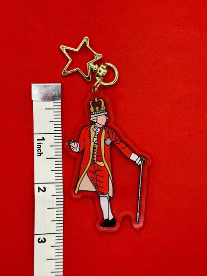King George Acrylic Keychain Hamilton Theater Broadway Inspired Accessory