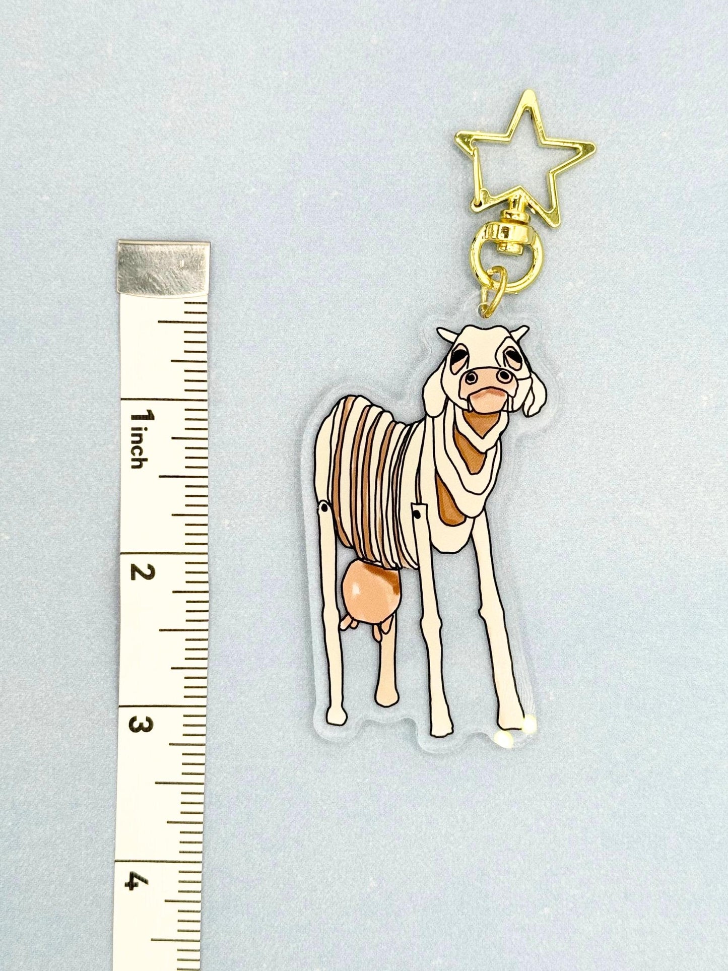 Keychain Milky White Cow Inspired Broadway Theatre Charm