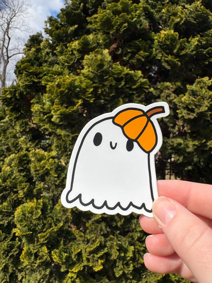 Pumpkin Ghost Halloween Vinyl Sticker (Waterproof)
