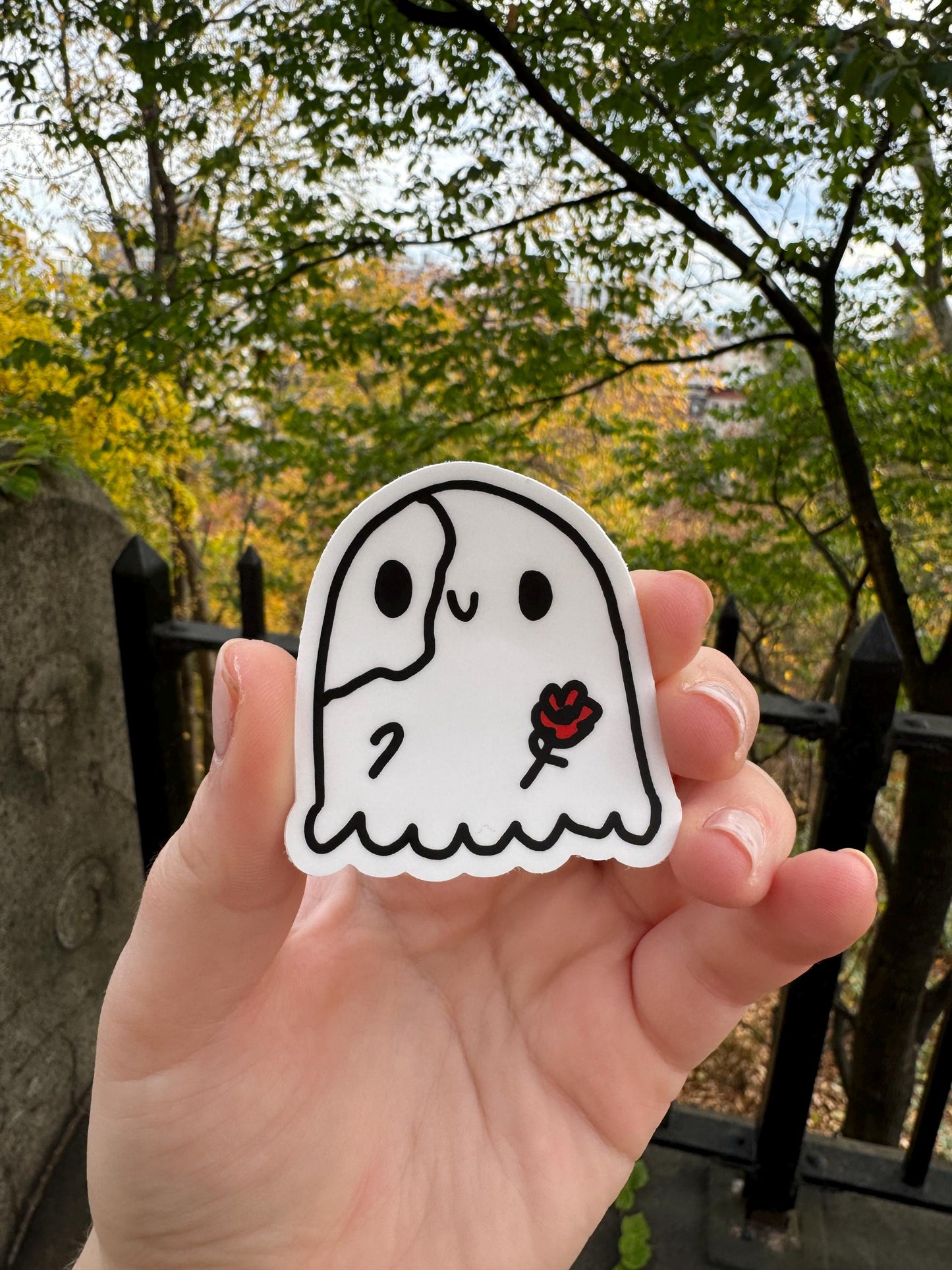 Mini Phantom Ghost Vinyl Sticker Waterproof Musical Theater Opera Cute Rose Mask