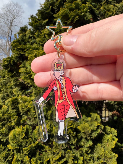 King George Acrylic Keychain Hamilton Theater Broadway Inspired Accessory