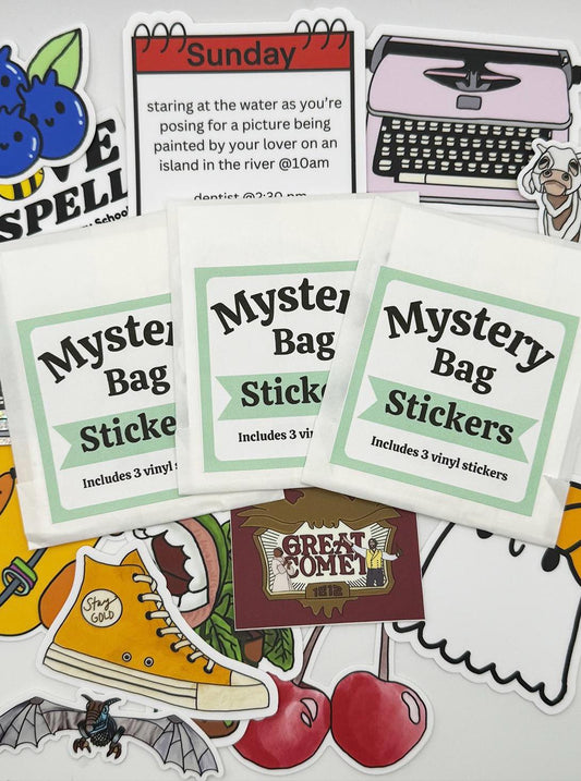 Theatre inspired Sticker Mystery Bag with 3 Broadway Stickers